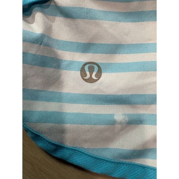Lululemon Speed Up Short Size 8 Blue White Striped Running Gym Liner Zip Pocket - Picture 7 of 12